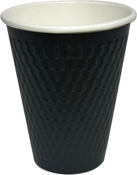 12oz雙層壓花咖啡杯-D90